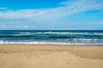 The scenic views of Sarıkum National Park, situated in a combination of sea, sand, lake and forest with species of water birds and birds of prey, and roe deer, lynx, bustard and swan in Sinop, Turkey.
