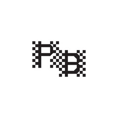 Alphabet Logo Monogram Design Modern Abstract Bold PB Initial Pixel Vector Alphabet