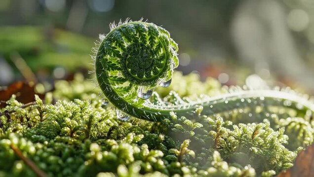 Unfurling Fern Frond - A Close-Up of Natures Beauty.