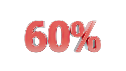 60 Percent Discount - Sale Concept on White Background