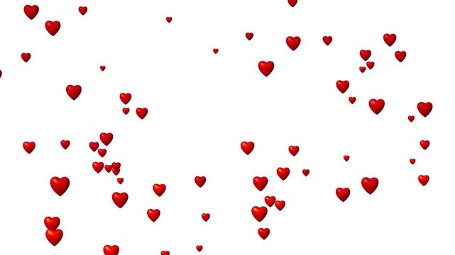 Romantic flying red hearts animation, perfect for valentine day, wedding, love projects. love symbol hearts animation seamless loop.
