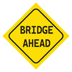 Bridge Out Ahead Sign Victor Illustration