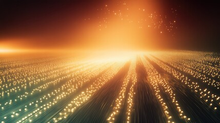 Abstract visualizing global data streams flowing across a digital network. Creating a dynamic background for concepts such as high speed communication. Big data analytics. And fiber optic connectivity