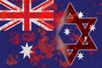 Tragedy at Bondi, A symbolic graphic reflecting the 2025 terrorist attack in Australia, highlighting the national mourning and the impact of antisemitic violence on the Jewish community