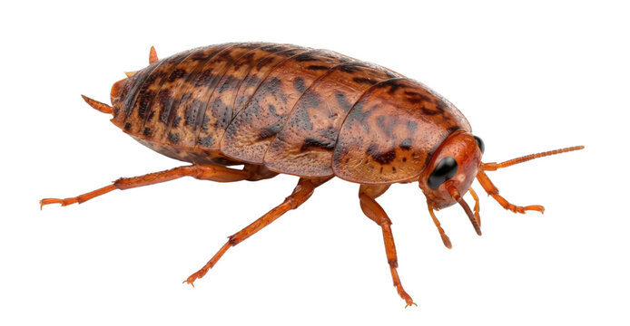 Brown cockroach insect isolated on white background