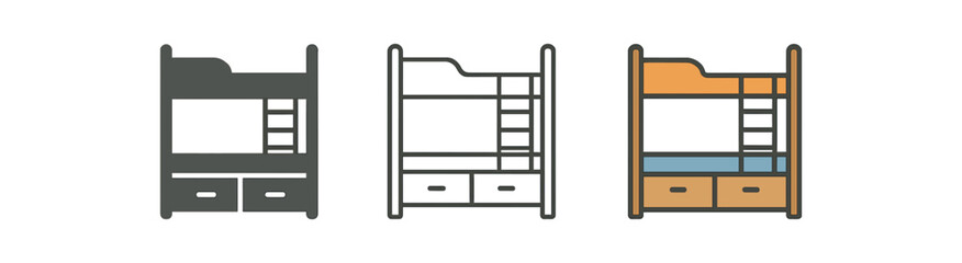 tiny home life loft bed with ladder and drawers under © Design Ful