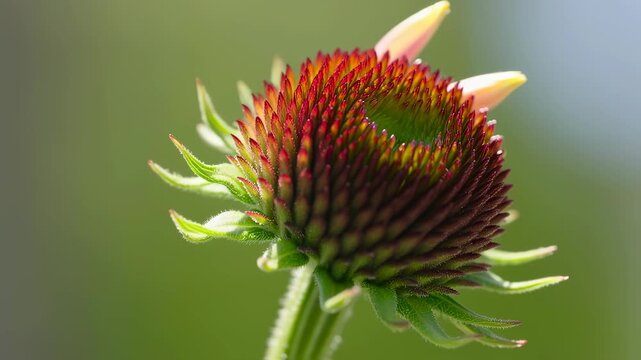 Echinacea Bud Macro Backlit Detail