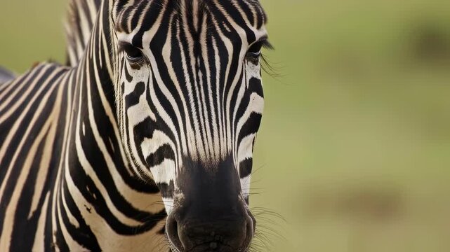 Zebra Head Portrait In Shallow Depth