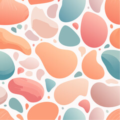 Abstract Organic Shapes Pattern With Soft Pastel Colors And Smooth Gradients In A Seamless Design For Backgrounds And Textures