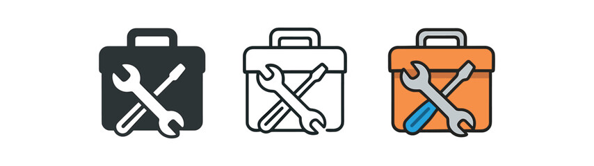 repair culture tool box with small wrench and screwdriver