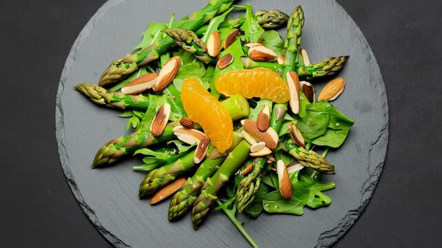 Asparagus Citrus Salad on Slate