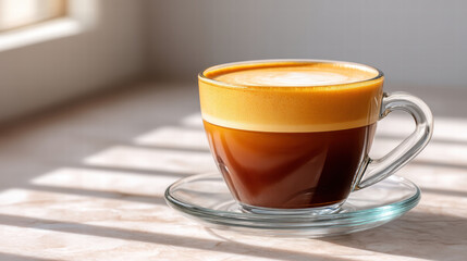 Premium coffee trends developing countries show growing interest rich espresso served clear glass cup saucer with natural light