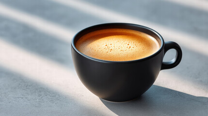 Premium coffee trends in developing countries show growing passion for rich espresso served in elegant black cup on table