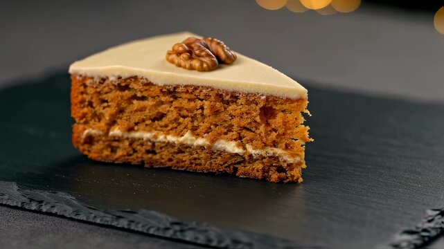 Minimal Carrot Cake Slice Still Life