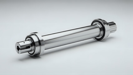 Precision engineered metal drive shaft assembly with bearings and keyway features