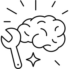 Line Art Clever Fix Icon