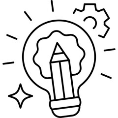 Line Art Creative Solution Icon