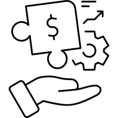 Line Art Business Solution Icon