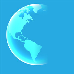 World globes maps  Europe, Asia, North and South America, Oceania, Africa globe maps. Earth globe icons isolated on blue background. Vector illustration.