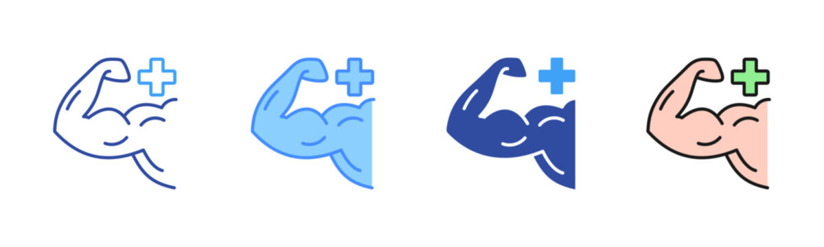 Physical Therapy Icon, Multi Styles Icon Set