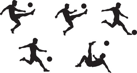 Football different type shot  silhouette victor