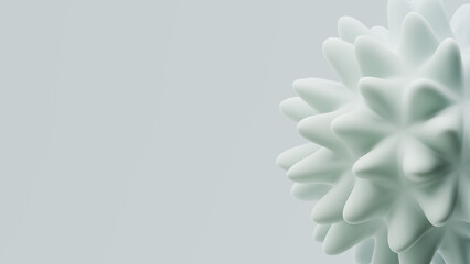 3D rendering of a textured organic shape designed to resemble a natural form in a light background