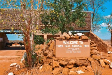 Scenic view of the Tsavo East National Park in Kenya 