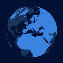 World globes maps  Europe, Asia, North and South America, Oceania, Africa globe maps. Earth globe icons isolated on blue background. Vector illustration.