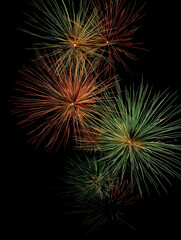 Fototapeta premium Colorful fireworks exploding during night celebration