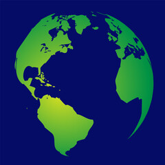 World globes maps  Europe, Asia, North and South America, Oceania, Africa globe maps. Earth globe icons isolated on blue background. Vector illustration.