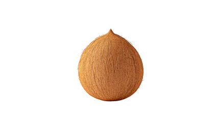Whole coconut with rough brown shell isolated on transparency background tropical fruit healthy food natural texture organic produce freshness exotic nutrition summer vibe
