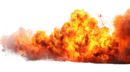 Colorful fire explosion with glowing highlights high resolution on transparent background