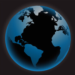 World globes maps  Europe, Asia, North and South America, Oceania, Africa globe maps. Earth globe icons isolated on blue background. Vector illustration.