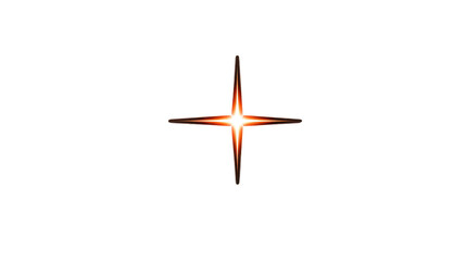 Obraz premium Glowing starburst with bright orange and white light, isolated on transparent background, radiating energy and warmth, perfect for festive or magical design elements