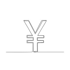 Obraz premium Vector illustration of a yen symbol in a minimalist style with line art