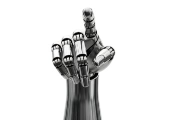 Robotic hand making a thumbs up gesture