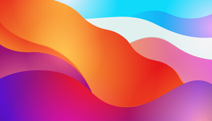 Colorful Abstract Background with Dynamic Wave Shapes