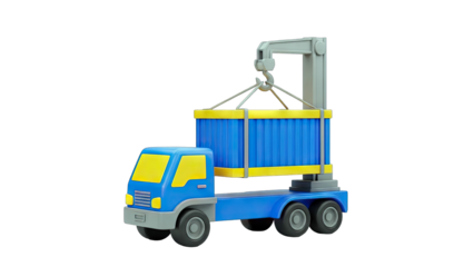 Toy Truck Lifting Container - Logistics Concept