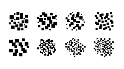 Abstract graphic design elements square shapes in varied arrangements