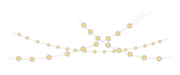 Elegant string lights overlay transparent background