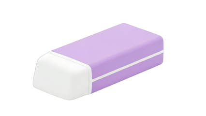 Purple Eraser Isolated on White Background