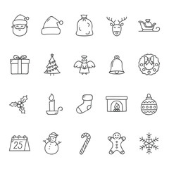 Naklejka premium merry christmas illustration vector icon