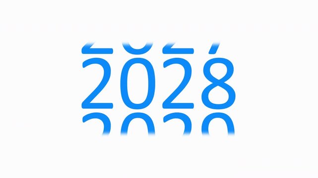Scrolling years from 2000 to 2028 new year smooth animation 4k