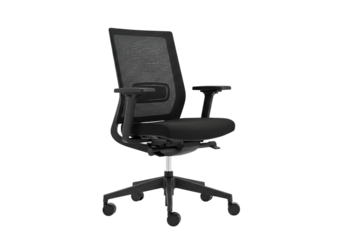 Modern office chair with mesh back and armrests