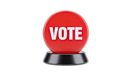 Vote Button on White Background