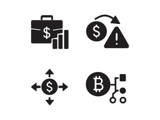 Financial and Cryptocurrency Concepts Icon Set