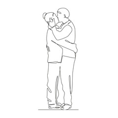 One continuous single drawing line art flat doodle hair, beauty, girl, coiffure, care, woman, young, comb, healthy. Isolated image hand draw contour on a white background, hand drawn, not AI