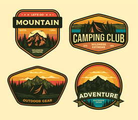 Obraz premium RETRO VINTAGE FISHING OUTDOOR ADVENTURE LOGO BADGE PATCH FOR HAT, T-SHIRT, STICKER