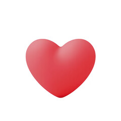 Red heart symbol glossy 3D style isolated on transparent background represents love romance affection and positive emotion perfect for Valentine Day or romantic design projects