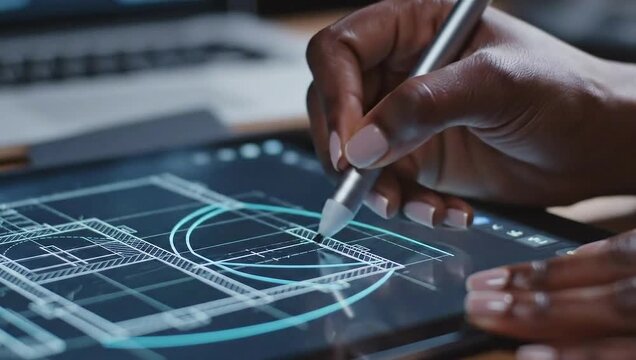 Architectural Design on Tablet - A Modern Approach to Building Plans.